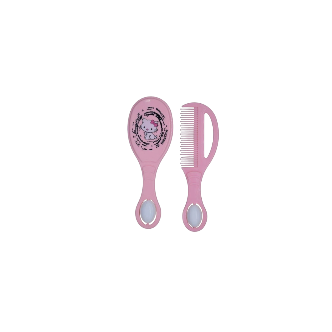 Baby Time BT-189 Comb & Brush Set – Pink