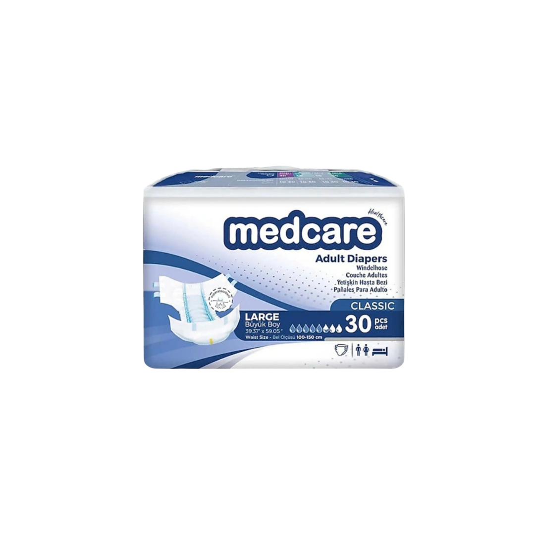 Medcare Belbantlı Classic Adult Diaper – Large – 30 Pieces