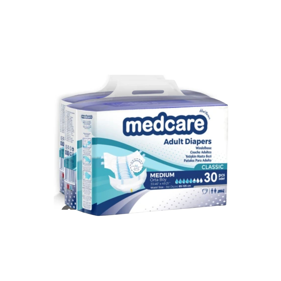 Medcare Belbantlı Classic Adult Diaper – Medium – 30 Pieces