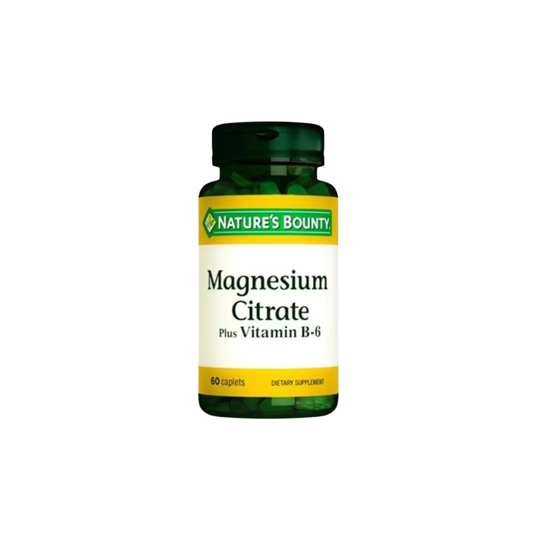 Nature's Bounty Magnesium Citrate Plus Vitamin B-6 – 60 Tablets