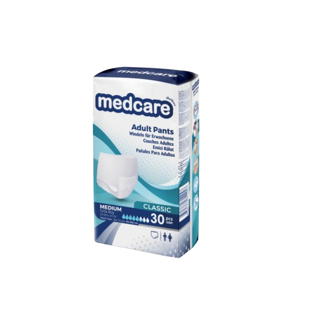 Medcare Absorbent Pull-Up Pants – Medium – 30 Pieces