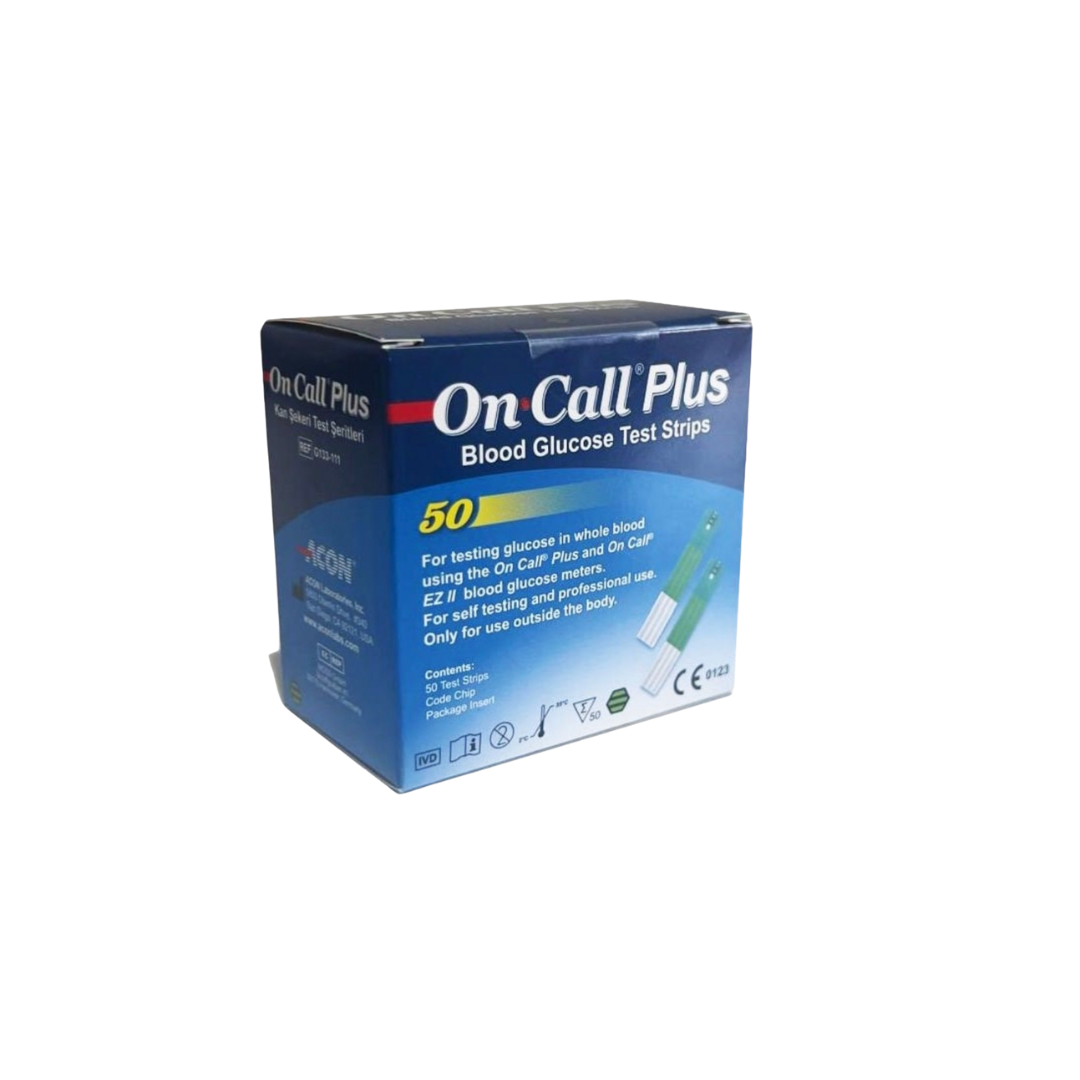 On Call Plus Blood Glucose Test Strips – 50 Strips